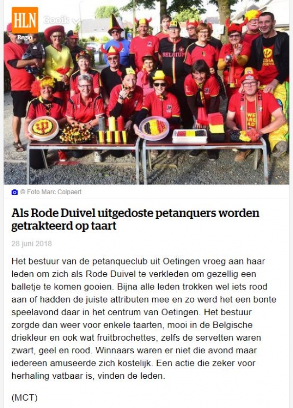 Taart en voetbal en Petanque Oetingen een perfect huwelijk