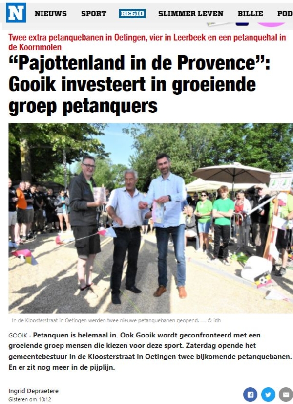Onze petanque Oetingen - in de pers 17/5/2022 !